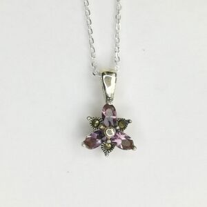 Amethyst Marcasite pendant in Sterling Silver